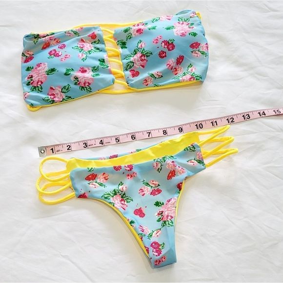 PRICE DROP 🔥  NWOT Floral Brazilian Reversible Bikini - Picture 5 of 5